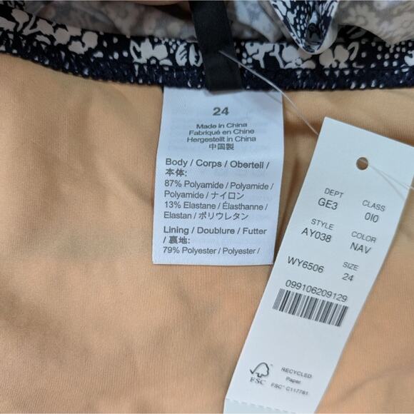 NEW J. Crew Ruffle V Neck One Piece Swimsuit 24 Valley Floral Blue Swimwear - Picture 11 of 13